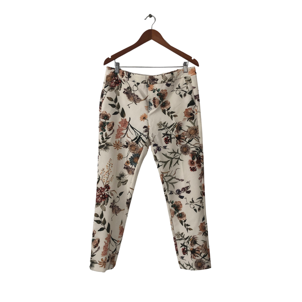 Mango White Floral Print Pants | Pre Loved |