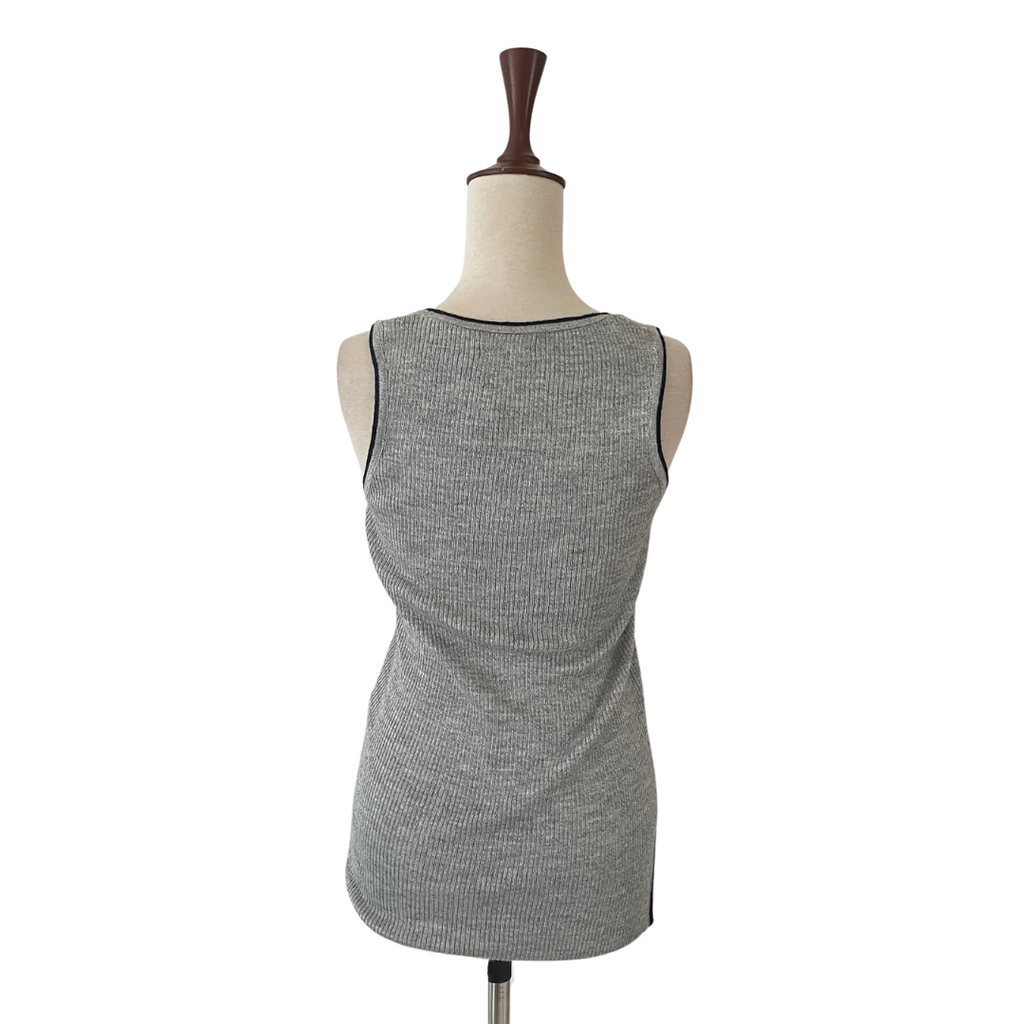 ZARA Grey Ribbed Knit Sleeveless Top | Brand New |