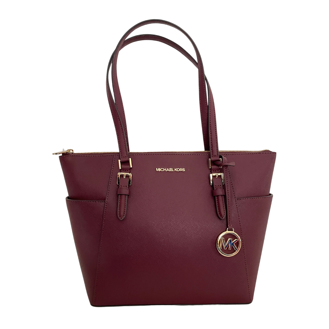 Michael Kors Maroon Leather Jet Set Shoulder Bag Gently Used