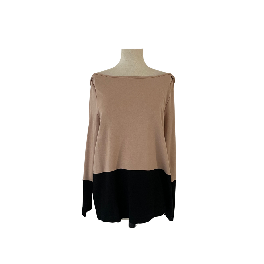 M&S Two-toned Colour Block Knit Boat-neck Top | Gently Used |
