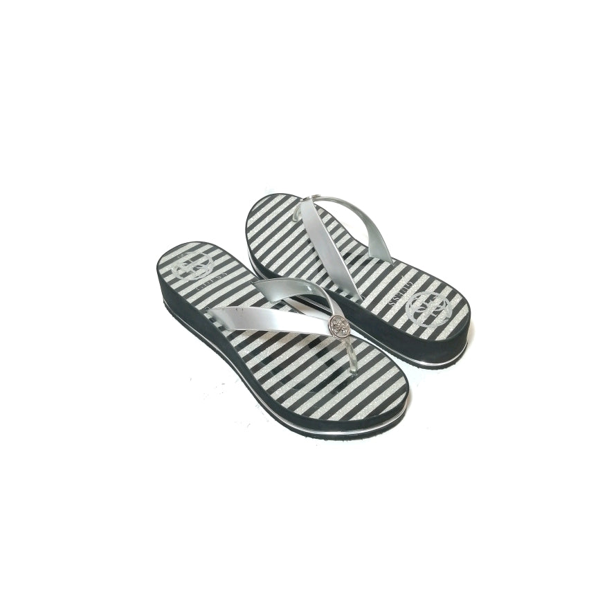 Guess Silver Thong Wedges