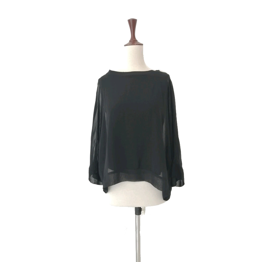 ZARA Black Long Sleeves Sheer Top | Gently Used |