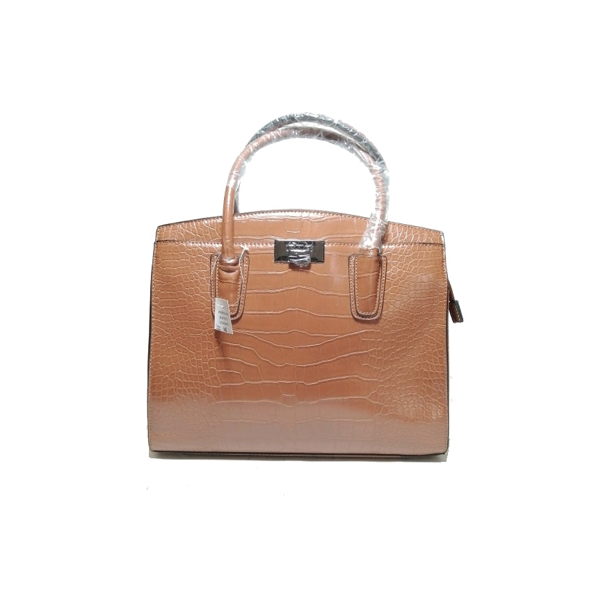 CLEO Tan Croc Print Tote 