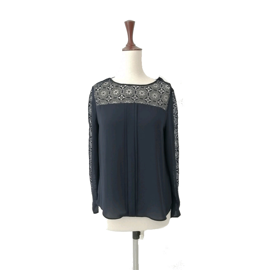 ZARA Navy Lace Top | Gently Used |