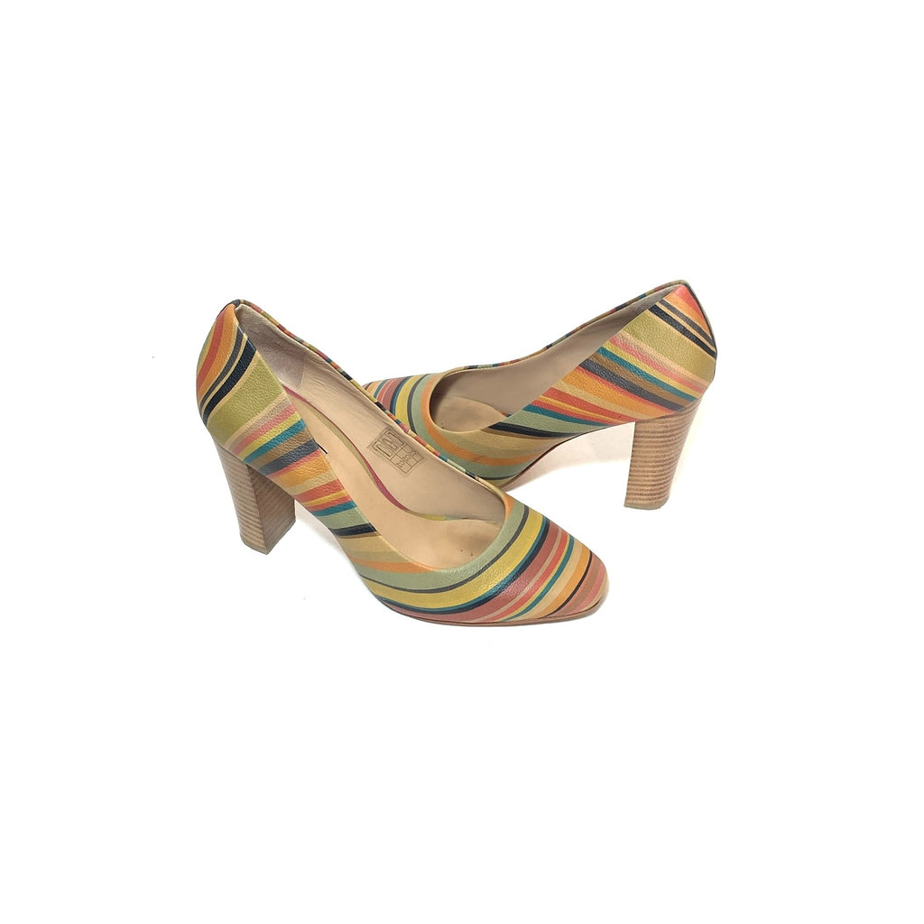 Paul Smith 'Thilo Swirl' Striped Leather Pumps | Pre Loved |