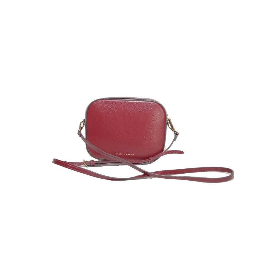 Charles & Keith Maroon Cross Body Bag
