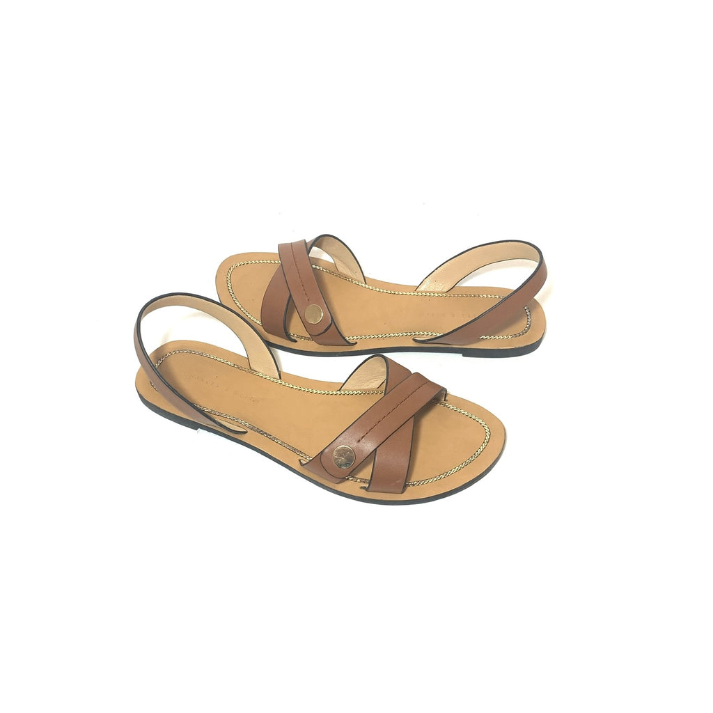 Charles & Keith Tan Flat Sandals | Gently Used |