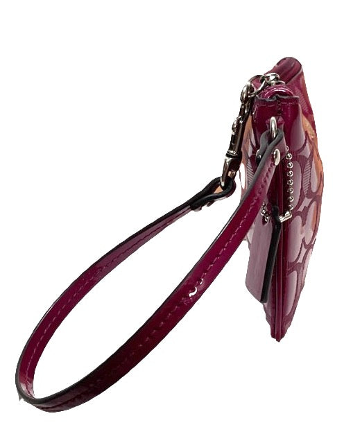 Coach Purple Logo Print Mini Wristlet | Gently Used |