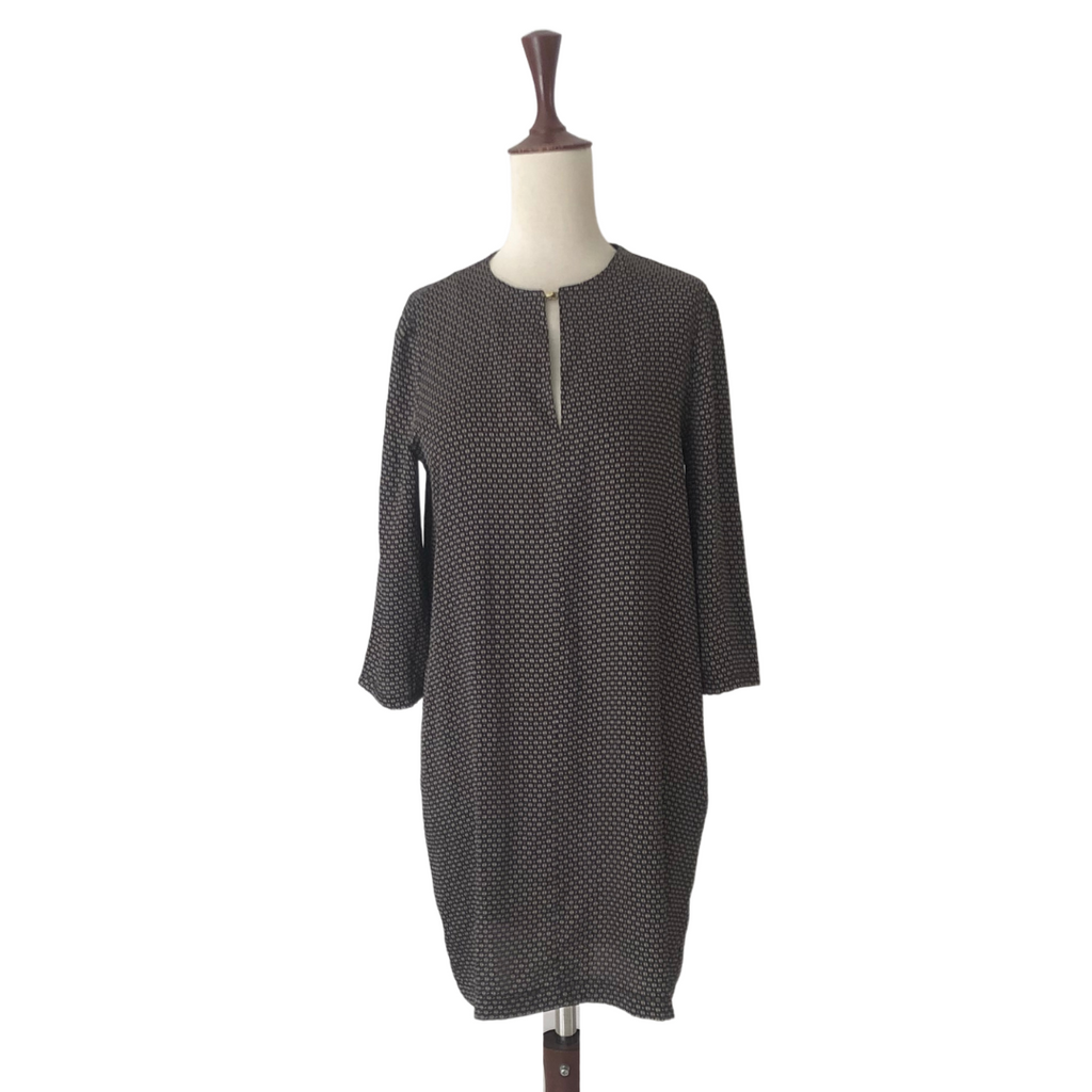 Mango Black Printed Satin Tunic | Gently Used |