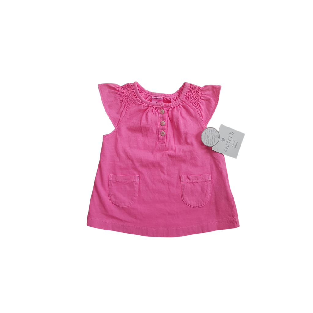 Carter's Pink Blouse with Front Pockets (6 Months) | Brand New |