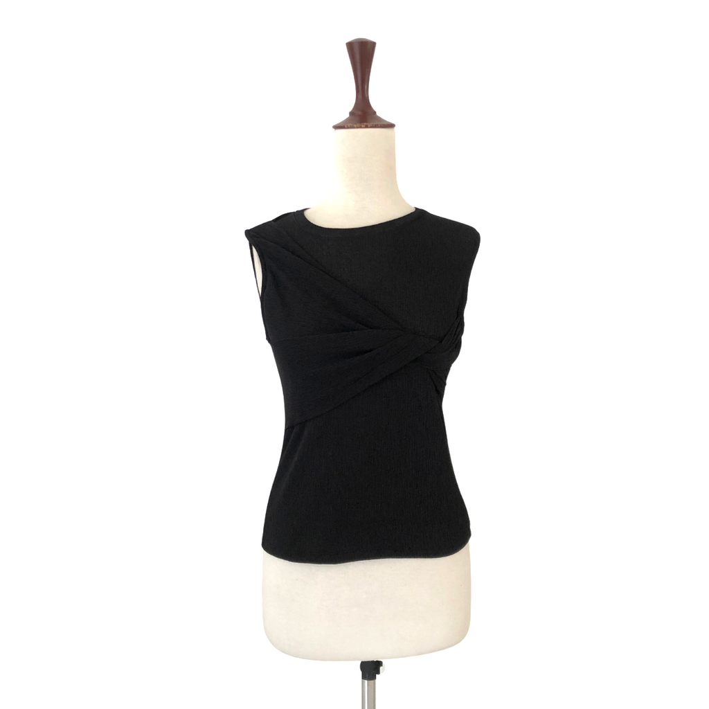 H&M Black Sleeveless Front Knot Top | Pre Loved |