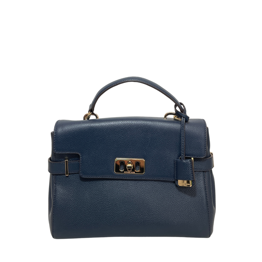 Michael Kors Blue Pebbled Leather 'Karson' Satchel | Brand New |