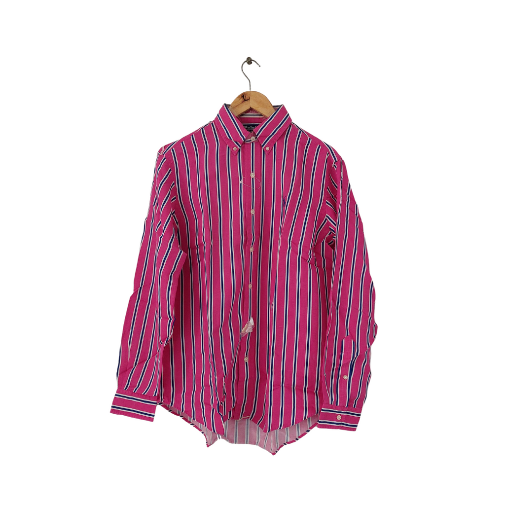 Polo by Ralph Lauren Pink Striped Men's Collared Shirt | Like New |