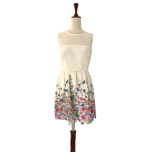 Forever 21 Cream Floral Dress | Pre Loved |