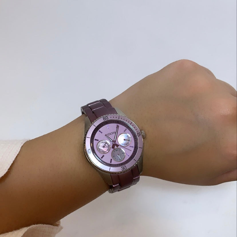 Fossil Purple Stainless Steel Watch | Pre Loved |