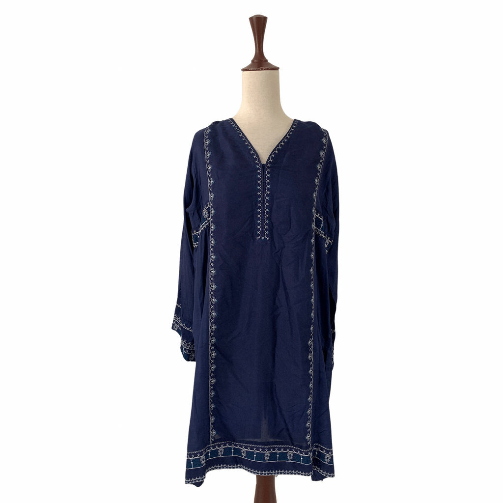 Anum Jung Navy Blue Silk Outfit | Like New |