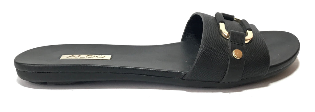 ALDO Black Buckle Slides  | Pre Loved |