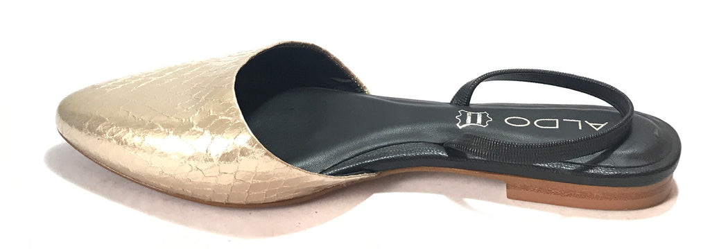 ALDO Gold Black Snakeskin Mules Brand New Secret Stash