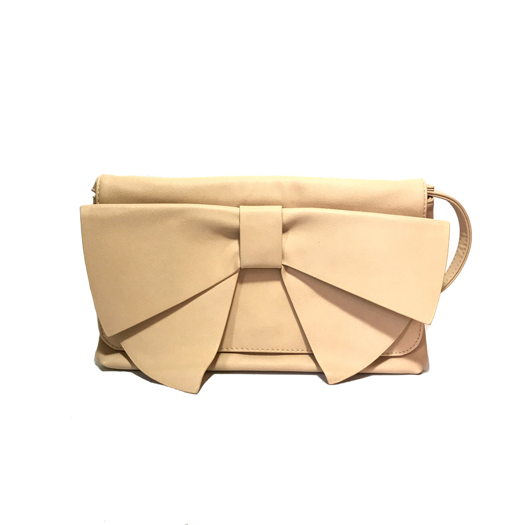 ALDO Nude Large Bow Clutch Bag | Gently Used |