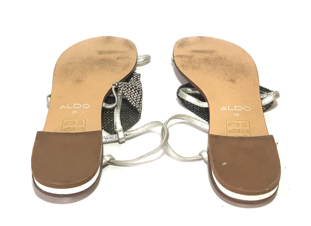 Aldo Silver Diamonte Sandals | Pre Loved |