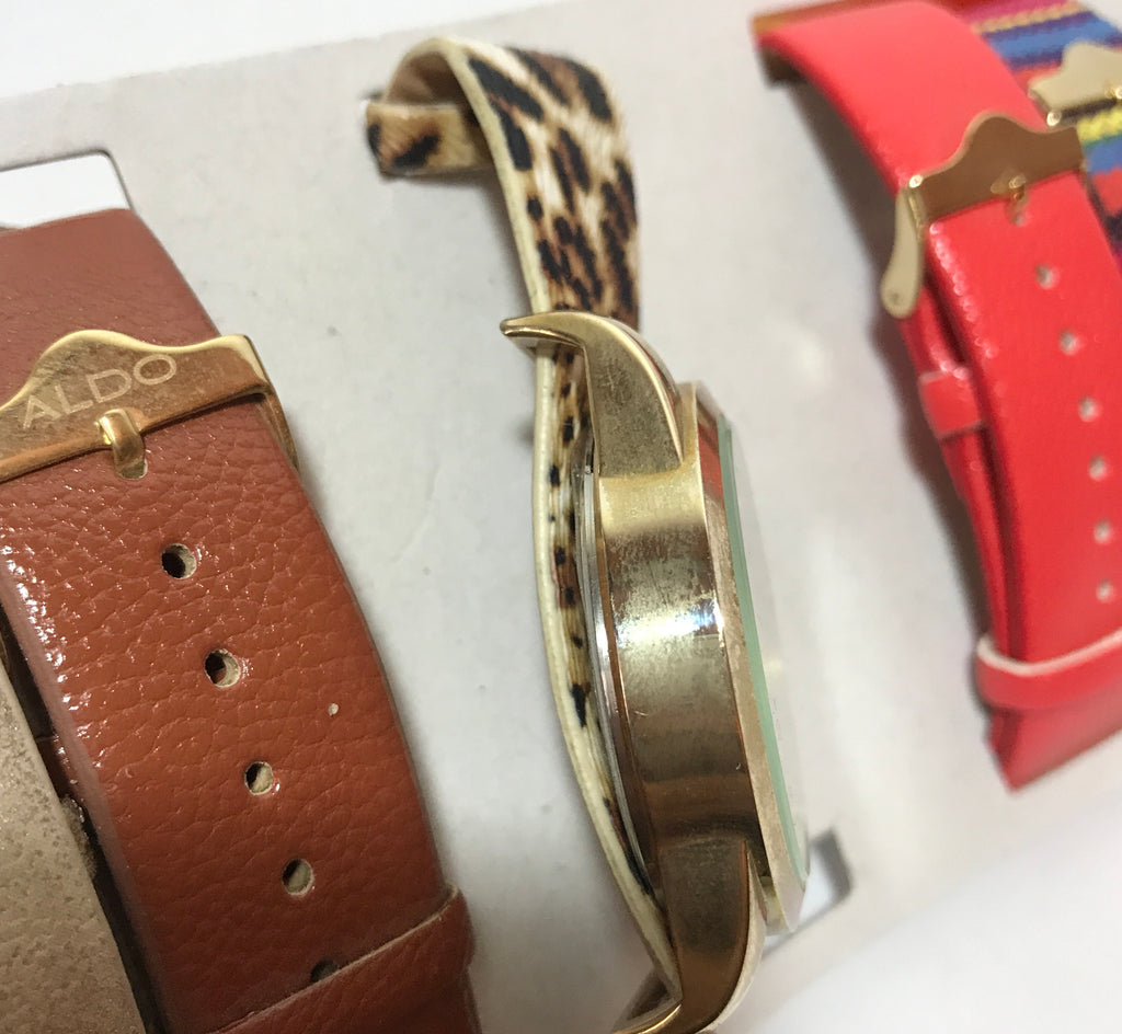 ALDO Gold with Multi Colour Straps Watch Set | Gently Used |