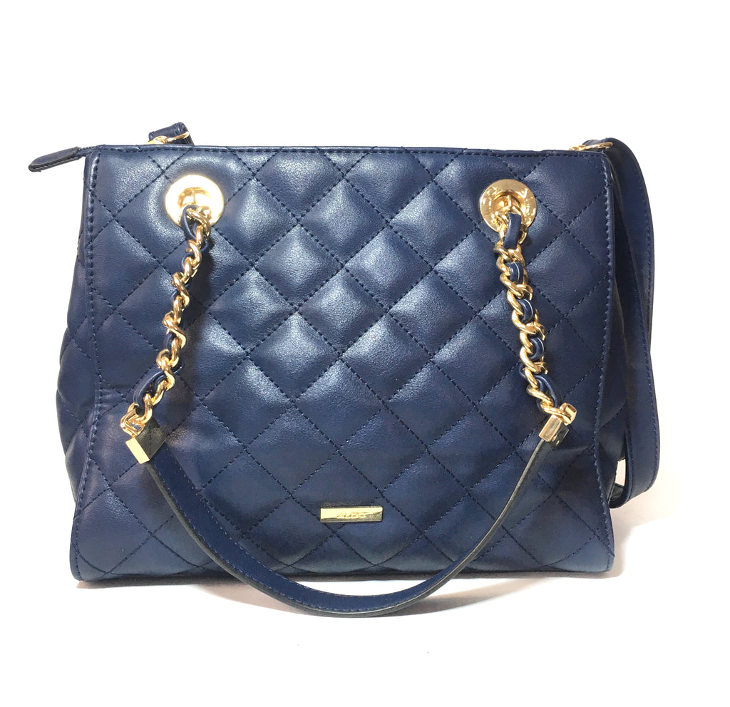 ALDO Quilted Navy Blue Shoulder Bag | Gently Used | - Secret Stash