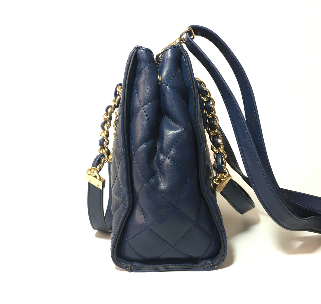 ALDO Quilted Navy Blue Shoulder Bag | Gently Used | - Secret Stash