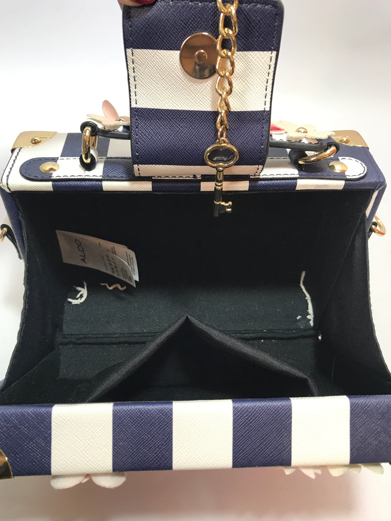 Aldo White & Blue Flower Encrusted Crossbody | Like New | - Secret Stash