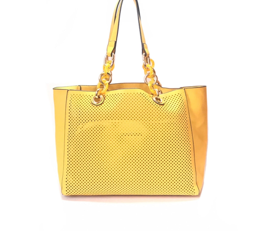 Aldo Mustard Yellow Plastic Chain Shoulder Bag | Gently Used | - Secret Stash