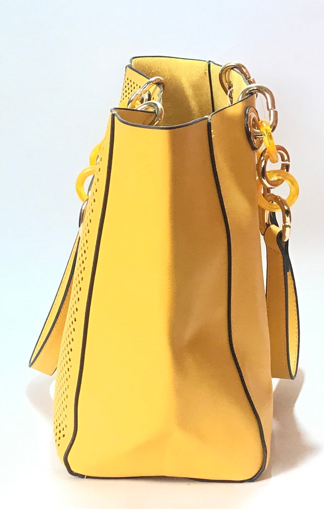 Aldo Mustard Yellow Plastic Chain Shoulder Bag | Gently Used | - Secret Stash