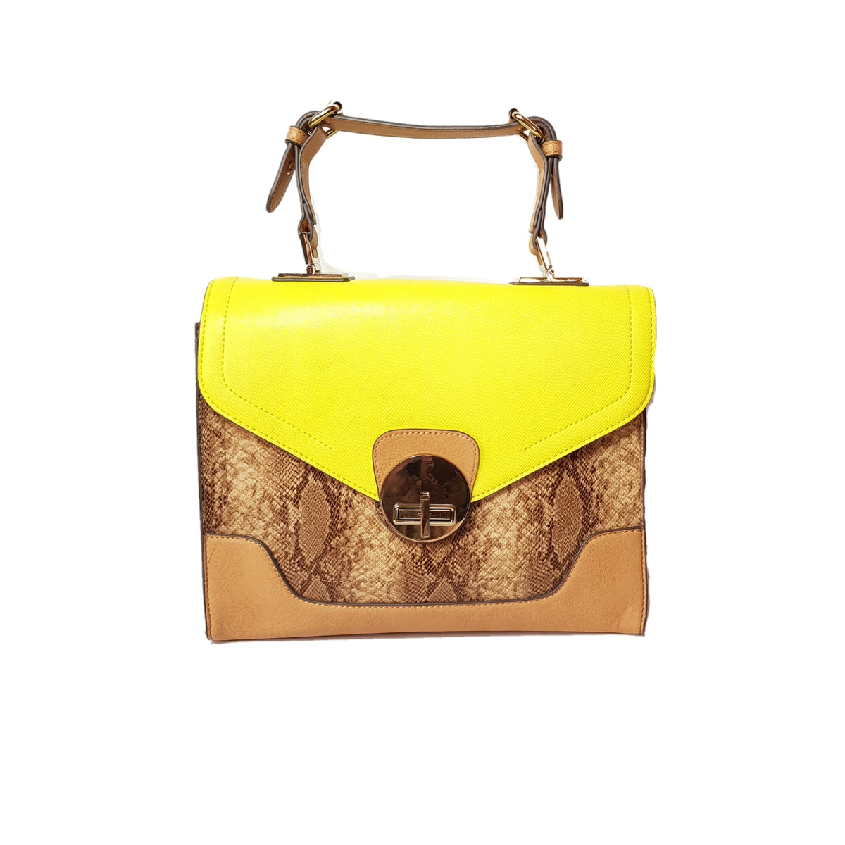 Neon yellow snakeskin bag sales