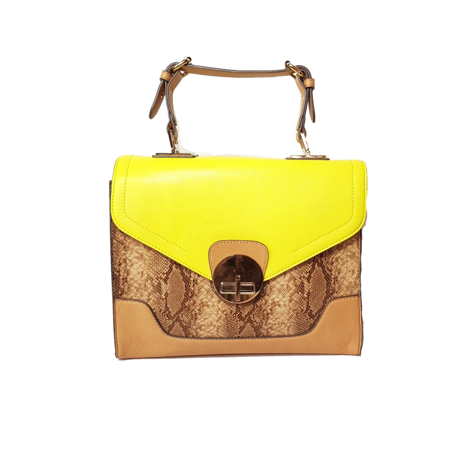 Yellow snakeskin bag hot sale