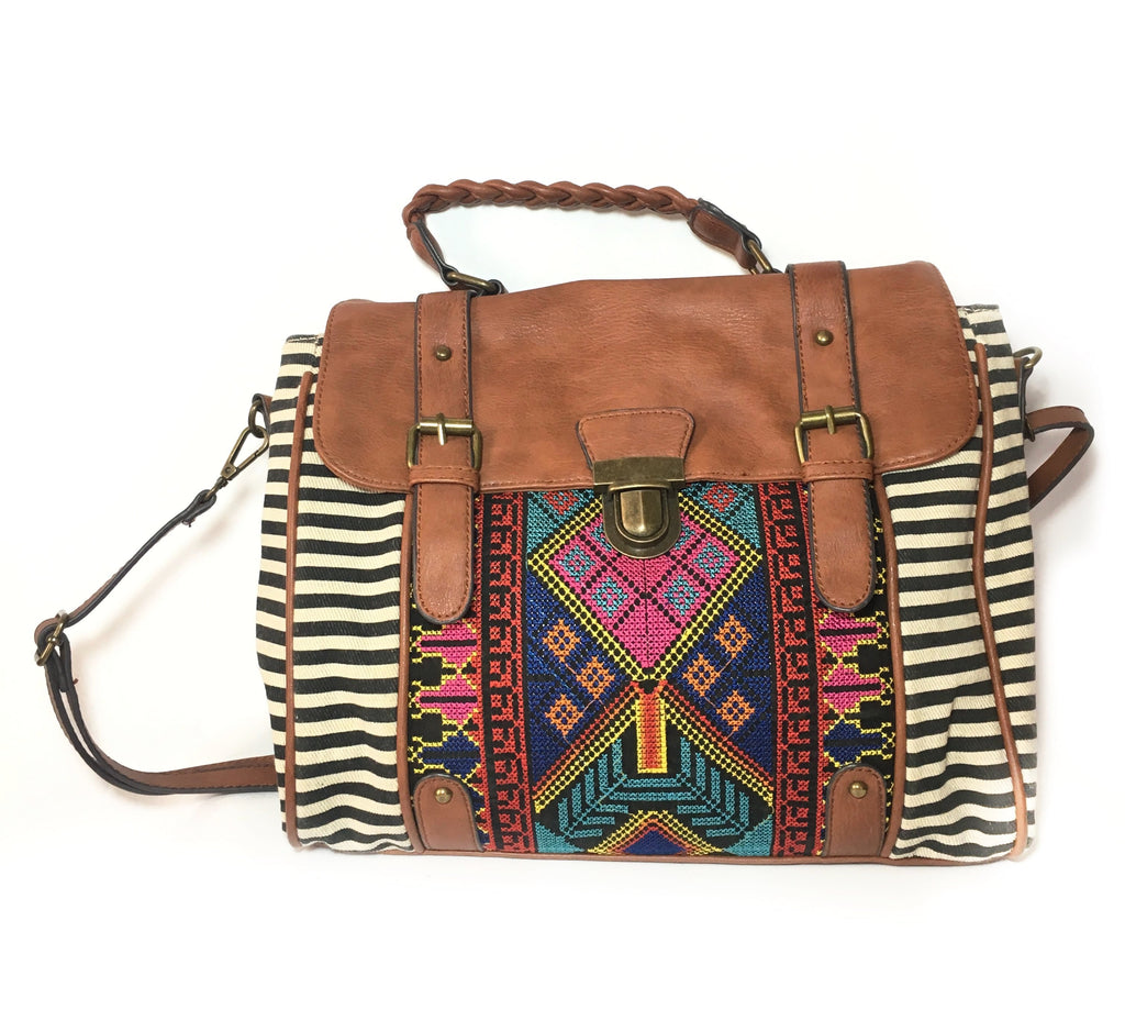 ALDO Aztec Print Canvas Satchel | Gently Used | - Secret Stash