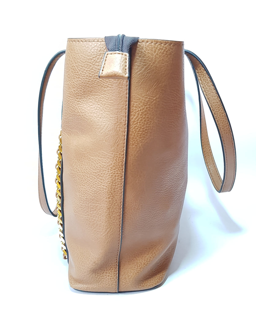 ALDO Tan with Gold Chains Shoulder Bag | Gently Used |