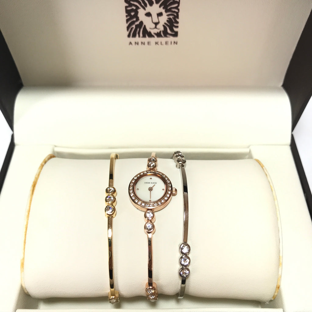 Anne Klein Crystal Bracelet & Watch Set | Brand New |