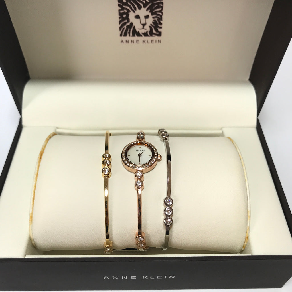 Anne Klein Crystal Bracelet & Watch Set | Brand New |