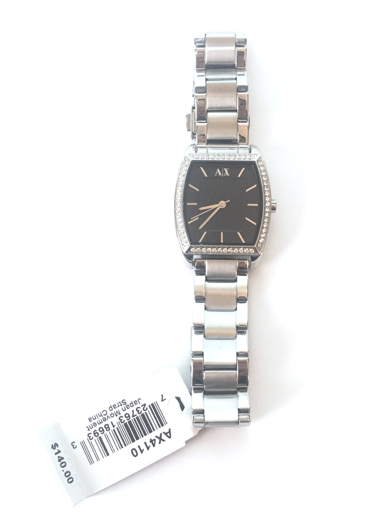 Armani Exchange AX4110 Silver Stainless Steel Rhinestone Watch | Like New | - Secret Stash