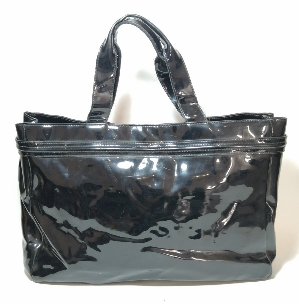 Armani Jeans Glossy PVC Black Logo Tote Pre Loved Secret Stash