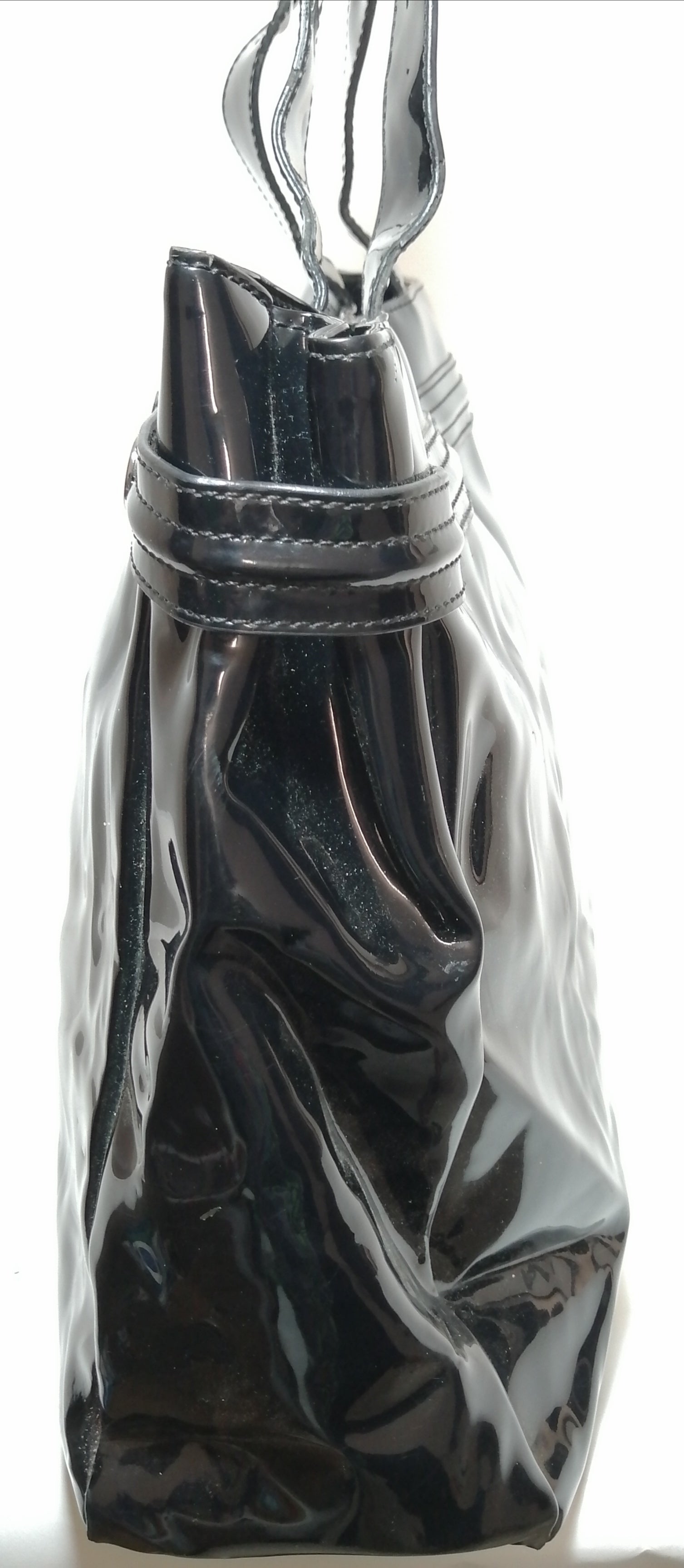 Armani jeans black patent bag hot sale