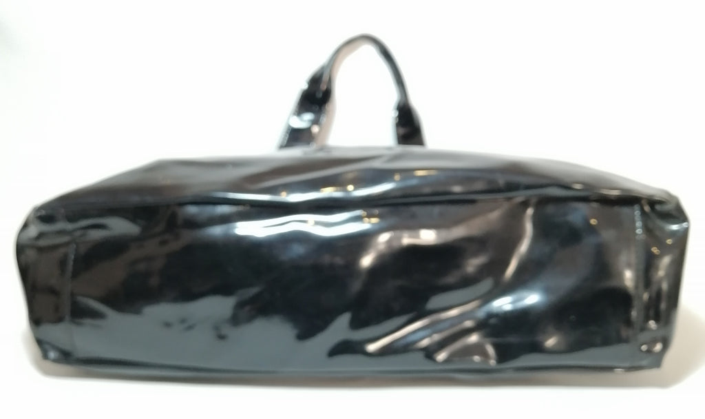 Armani Jeans Glossy PVC Black Logo Tote Pre Loved Secret Stash