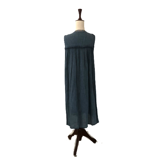 Stradivarius Blue Embroidered Sleeveless Summer Jacket | Pre Loved |
