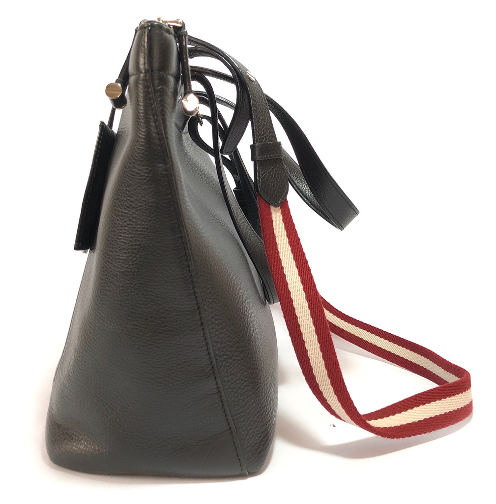 Bally Black Pebbled Leather Tote | Pre Loved | - Secret Stash