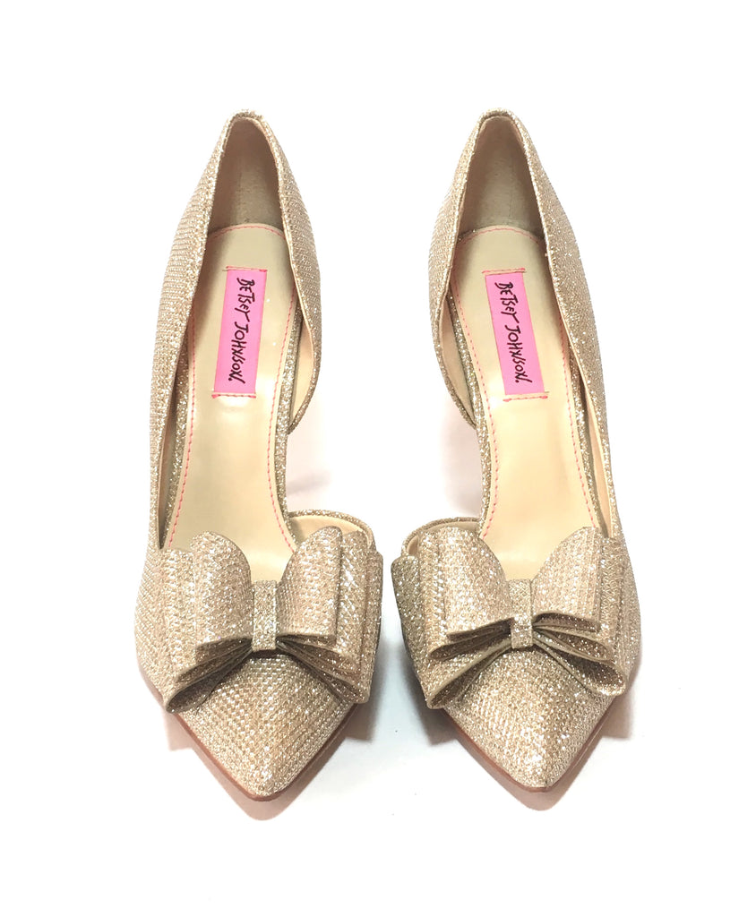 Betsey Johnson Prince D'Orsay Glitter Bow Pumps | Gently Used | - Secret Stash
