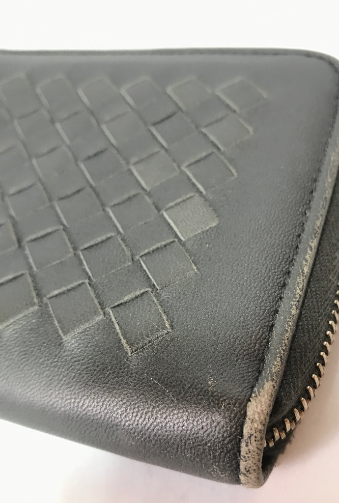 Bottega Veneta Intrecciato Leather Long Ziparound Wallet | Pre Loved |