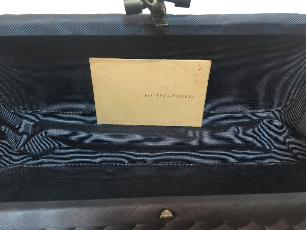 Bottega Veneta Woven Faille Large Knot Clutch Bag | Like New | - Secret Stash