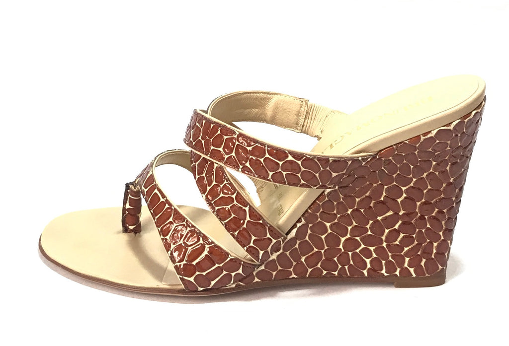 Bruno Magli Printed Leather Wedges | Gently Used |