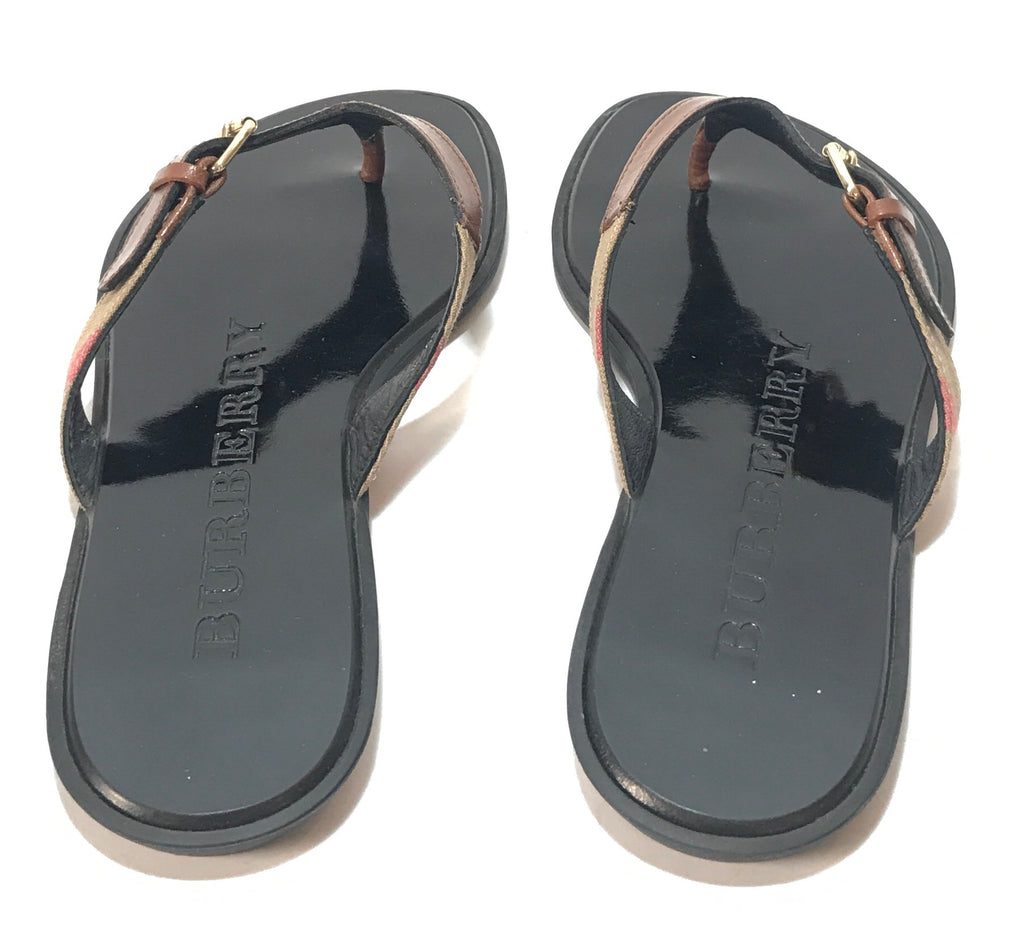 Burberry Maisie Check Thong Sandals | Gently Used | - Secret Stash