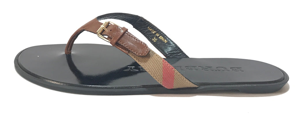 Burberry Maisie Check Thong Sandals | Gently Used | - Secret Stash