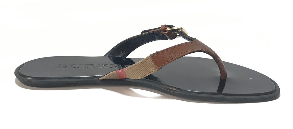 Burberry Maisie Check Thong Sandals | Gently Used | - Secret Stash