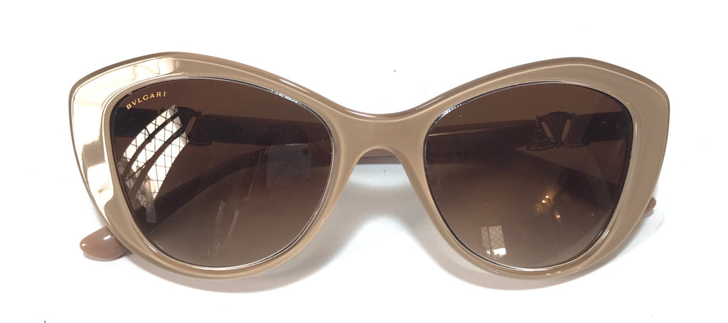BVLGARI 8168-B Cat Eye Beige Sunglasses | Like New | - Secret Stash